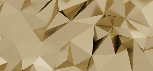 Stunning abstract background featuring a golden geometric pattern of triangles. Perfect for website backgrounds, posters, and modern design proj