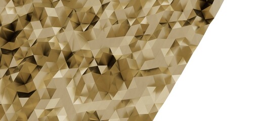 Unique gold geometric pattern design, suitable for backgrounds, textures and digital art. Modern polygon style. Use it for presentations or webs