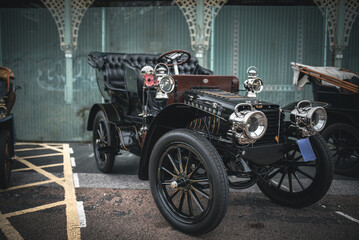 Vintage, veteran cars on a event in Brighton, East Sussex,