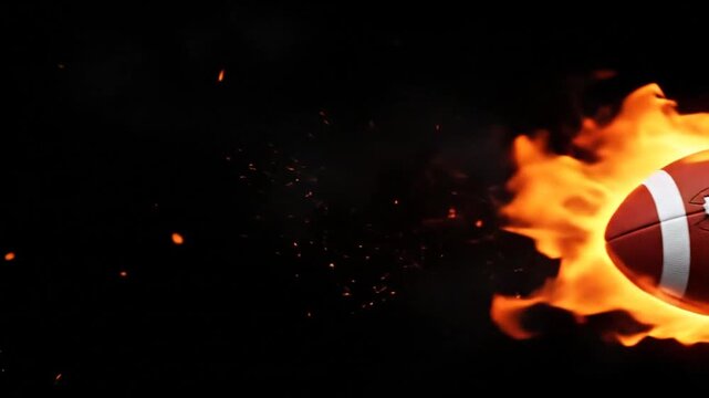 Fiery Football A Dynamic Image of Sports and Combustion