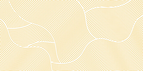 Yellow instant noodles, pasta, and spaghetti textures with geometric wavy lines. Ramen and pasta vector patterns.