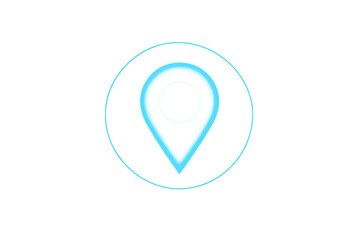 Location pin icon with radiating signal on transparent background representing navigation, gps, and destination