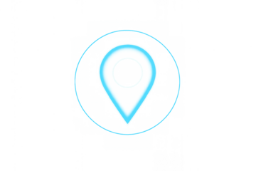 Location pin icon with radiating signal on transparent background representing navigation, gps, and destination