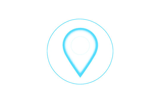 Location pin icon with radiating signal on transparent background representing navigation, gps, and destination