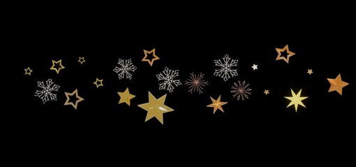Beautiful winter background with gold stars and snowflakes. Perfect for Christmas, New Year, or winter holidays.