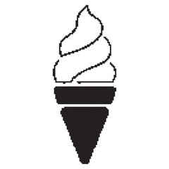 ice cream pixel icon, 8-bit. Vector illustration on a white background.