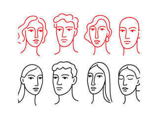 set of people faces