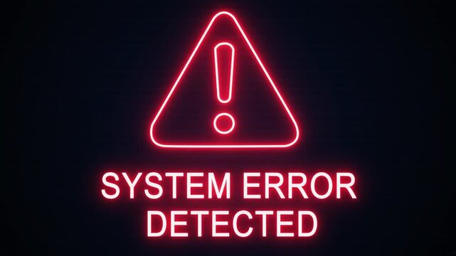 System error detected alert Icon with binary code background. Attention grabbing icon highlights the importance of digital safety in today's interconnected world.