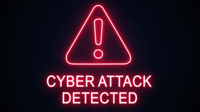 Cyber attack detected alert Icon with binary code background. Attention grabbing icon highlights the importance of digital safety in today's interconnected world.