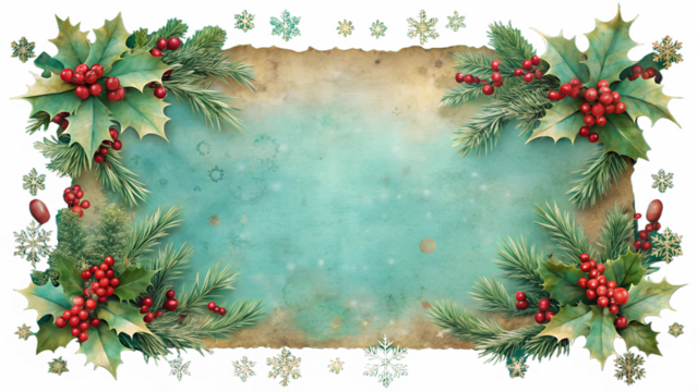 christmas background with fir branches and cones