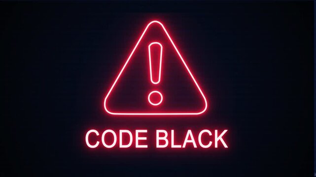 Code black alert Icon with binary code background. Attention grabbing icon highlights the importance of digital safety in today's interconnected world.