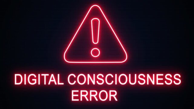 Digital consciousness error alert Icon with binary code background. Attention grabbing icon highlights the importance of digital safety in today's interconnected world.