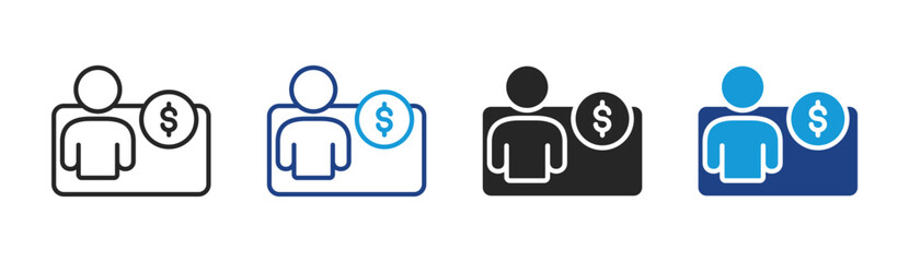 Personal Finance icon set multiple style collection