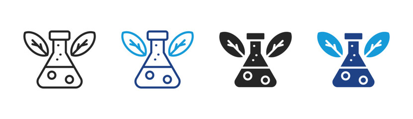 Green Science icon set multiple style collection