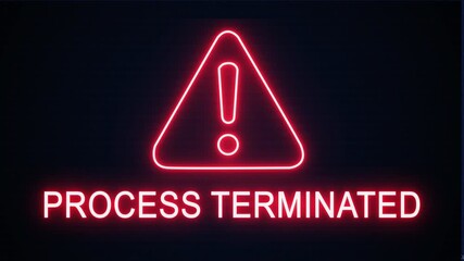 Process terminated alert Icon with binary code background. Attention grabbing icon highlights the importance of digital safety in today's interconnected world. - Powered by Adobe