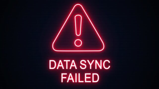 Data sync failed alert Icon with Binary Code Background. Attention Grabbing Icon Highlights the Importance of Digital Safety in Today's Interconnected World.