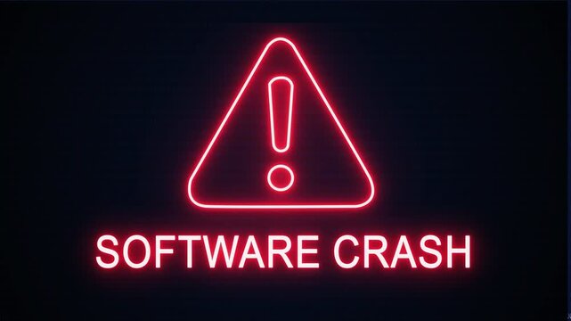 Software crash alert Icon with binary code background. Attention grabbing icon highlights the importance of digital safety in today's interconnected world.