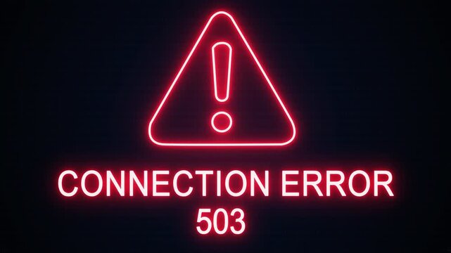 Connection error 503 alert Icon with binary code background. Attention grabbing icon highlights the importance of digital safety in today's interconnected world.