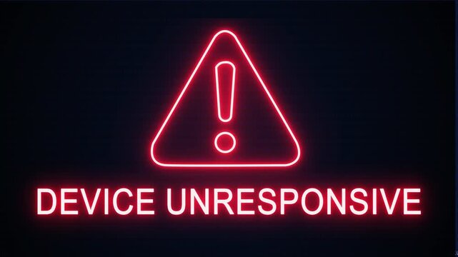 Device unresponsive alert Icon with binary code background. Attention grabbing icon highlights the importance of digital safety in today's interconnected world.