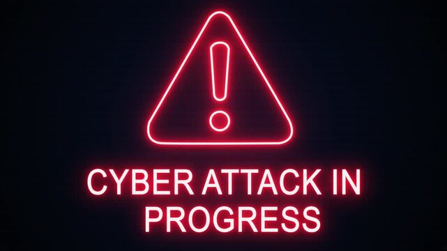 Cyber attack in progress alert Icon with binary code background. Attention grabbing icon highlights the importance of digital safety in today's interconnected world.