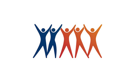 Fototapeta premium Illustration of interconnected human figures symbolizing unity, teamwork, and collective success, embodying a message of collaboration and mutual support. Celebrate shared goals