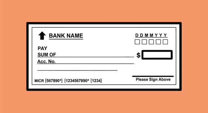 Blank check for financial transactions and payments
