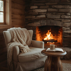 sofa layout with fireplace