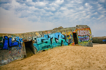 Les bunkers de la Plage Santocha à Capbreton en France