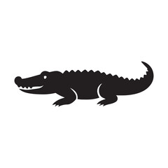 Illustration of a realistic alligator in its natural habitat