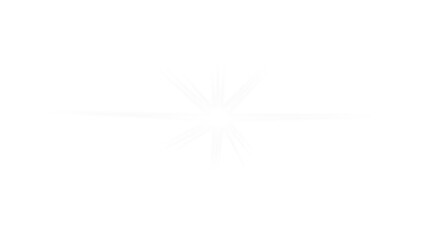 A subtle white starburst or lens flare effect glowing brightly on a clean, plain white background.