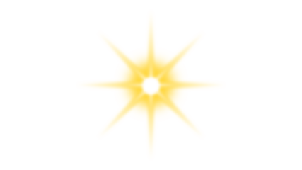 A glowing yellow eight-pointed starburst with a bright, radiant center on a plain white background.