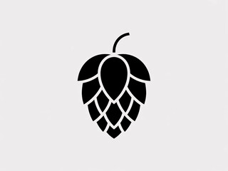 Modern minimalist black hop icon symbolizing brewing craft and natural ingredients for artisanal beer and beverage brands