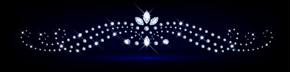 Sparkling diamond tiara, elegant horizontal vignette © olgadanilina