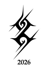 Art deco elements pattern fantasy, tribal tattoo art sketch