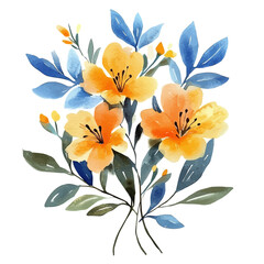 Stock Flower, watercolor painting vector, isolated on a white background.
