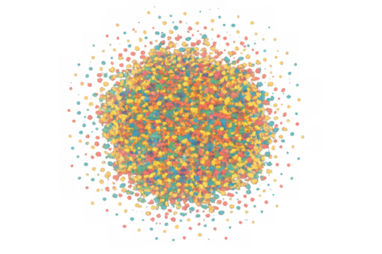 Colorful confetti explosion spreading vibrant and joyful particles, creating a festive celebration theme with abstract design on transparent background