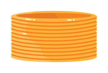 Traditional African gold neck ring shown isolated on white background for cultural and educational use vector illustration