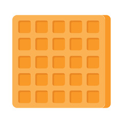 Square Belgian waffle isolated on white background for breakfast food concepts vector illustration