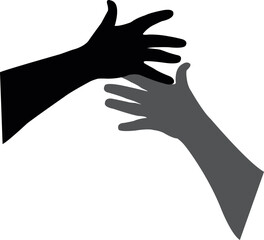 a pair hands silhouette vector