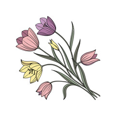 Abstract floral vector illustration with a vintage rose pattern for spring and summer card design decoration