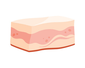 Traditional Ukrainian salo pork fat food isolated on white background for cuisine and culture vector illustration