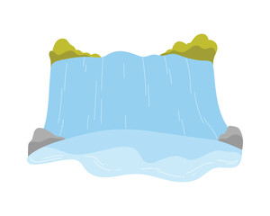 Fototapeta premium Simple isolated drawing of Niagara Falls waterfall with flowing water and rocks vector illustration