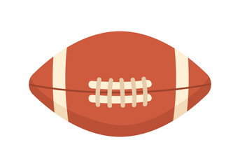 Classic brown American football ball isolated on white background for sports design vector illustration