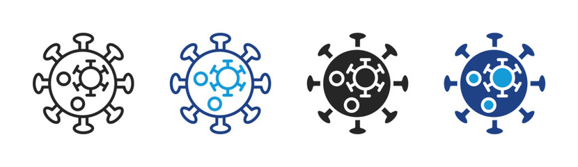 Fototapeta premium Virus icon set multiple style collection