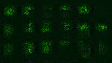 Blue digital data matrix of binary code numbers isolated on a white background. Technology, coding, or big data concept. Vector illustration	