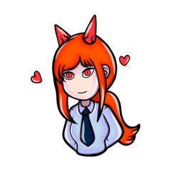 Adorable Devil Girl Cartoon Art