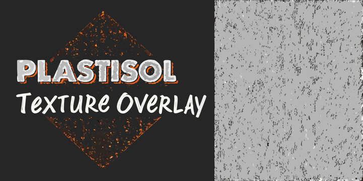 Plastisol ink texture overlay for graphic design and printing applications