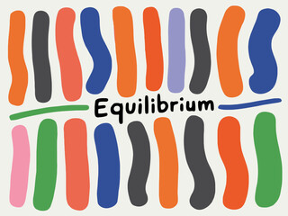 Abstract Equilibrium: Colorful Vertical Lines Illustration