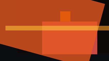 Abstract geometric composition with overlapping orange and yellow rectangles on a dark background