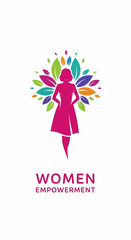 Colorful abstract logo representing female strength and growth.